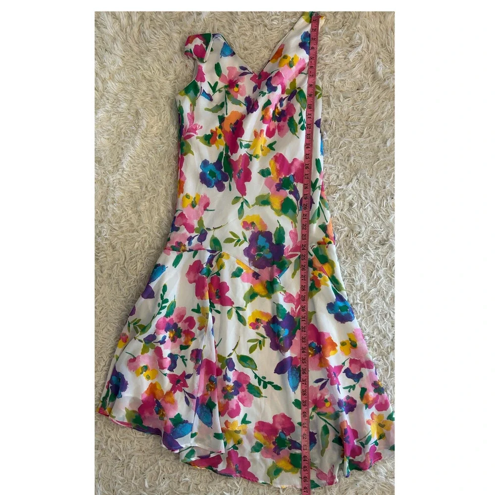 Jessica London Women's Size 12W White Multicolor Floral Drop Waist Dress #0413 - Picture 11 of 13
